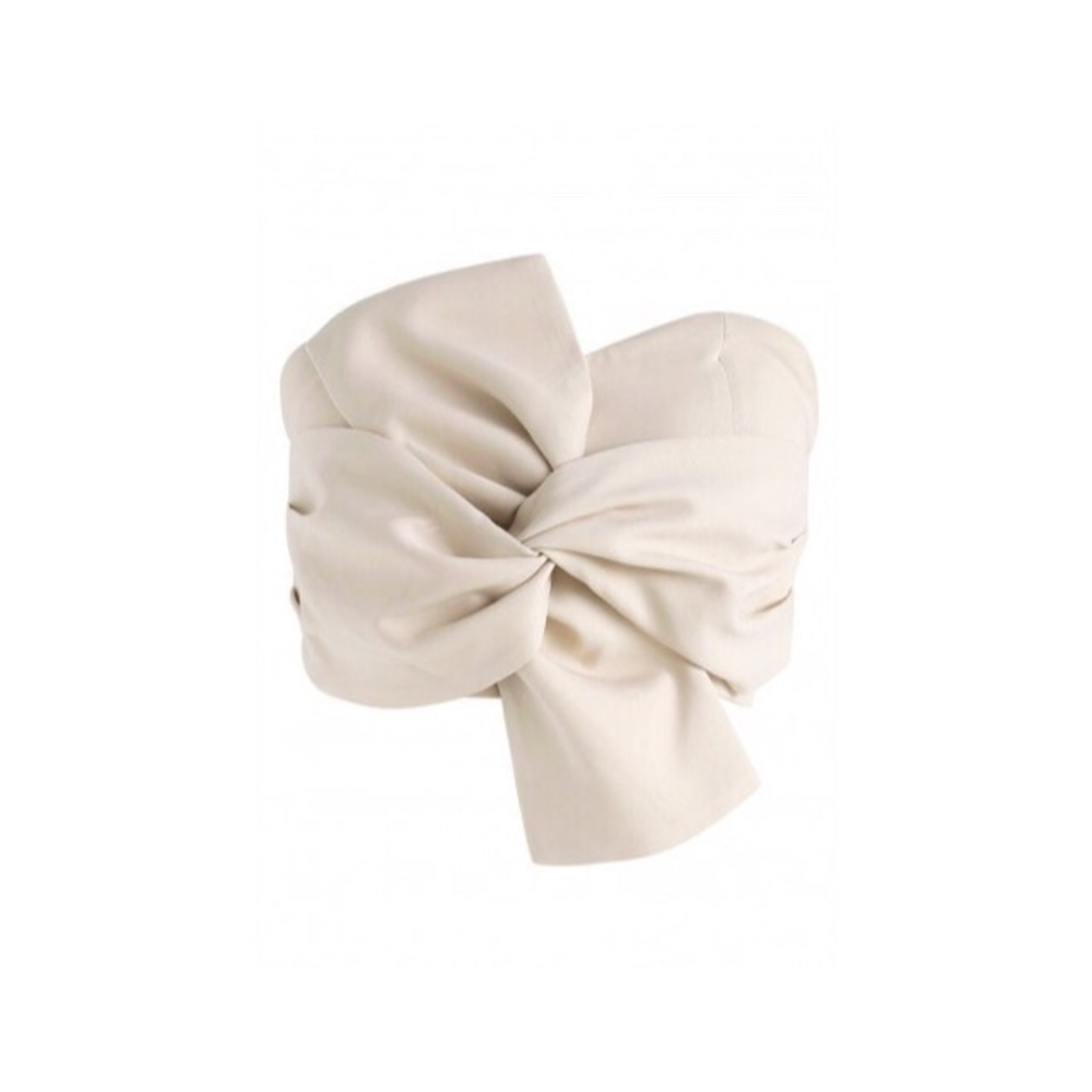 Chicwish Sweet Knot Bustier Top in Cream Size L